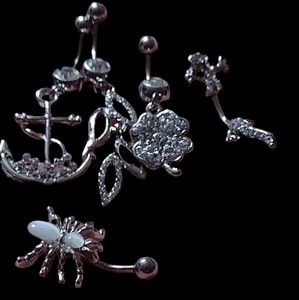 5 Piece Can be Kallo Belly Button Rings